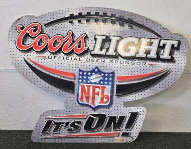 Coors Light NFL "It's On" Aluminum Sign- 24"x32"