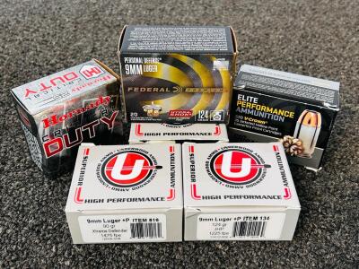 (6) Boxes Of Mixed 9mm Luger Ammunition (3 Full/ 3 Partial)