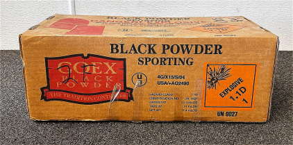 Box With Large Bag Of Goex Black Powder (25 Lbs)