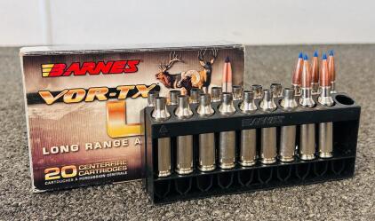 Box Of Barnes Vor-TX Long Range 6.5 Creedmoor 127 Gr. LRX and (1) Partial Box With (5 Rounds) and (14 Empty Casings)