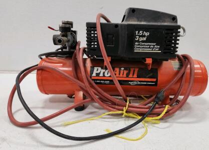(1) DeVilbiss Pro Air II 3 Gallon 1.5HP Air Compressor