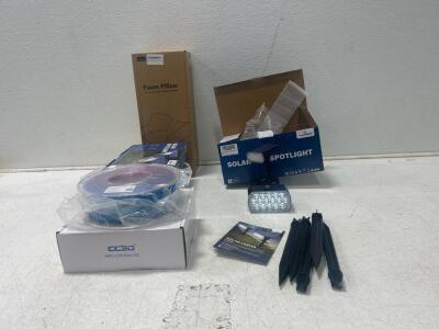 (2) Boxes of Solar Spotlight outdoor lighting (2) Boxes of CC3D 3D printing Materials and more