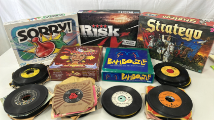 (5)Various Game boards (20+)Mini Vinyl Records
