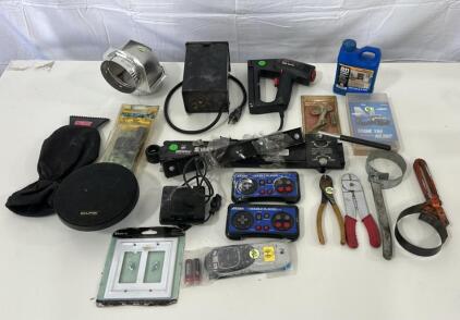 (1)Ace Staple Gun (1)Husky Towing Sway Control (1)Small Socket Set & More