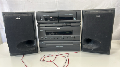 (1) RCA RP-9518 Audio System (1) Pair RVC Bookshelf Speakers
