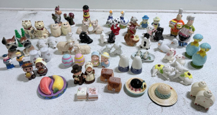 Large Assortment Of Salt & Pepper Shakers
