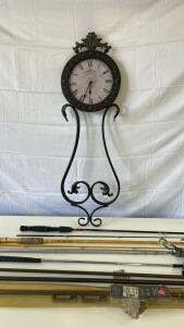 (1)Hanging Clock Wall Decor (2)2pc Fishing Pole (1)Putt Golf Club (2)Curtain Rods 28&rdquo;-48&rdquo;