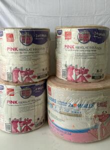 (3)Owens Corning R- 13 Faced Fiberglass Insulation Roll 15 in. x 32 ft. (1 Roll) (1)Owens Corning PINK Fiberglas&trade; R-19 Faced Fiberglass Insulation 15 in x 94 in