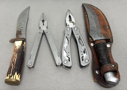 Schrade 497 Fixed Blade Knife, Schrade-Walden Knife, Stanley Multi-Tool