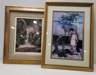 (1) 45"H X 33 1/2"W Framed The Broken Flower Pot Painting by Jan Verhas (1) 40"H X 34 1/8"W Framed Brulatour Court Print by Betsy Brown