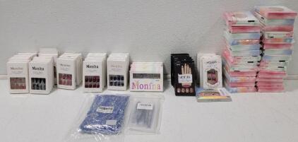 (42) Sets Of Press On and Wear Nails (27) Nipple Covers (1) Nail Kit (1) 6000pcs 4mm Resin Rhinestones Bulk, Flatback Round