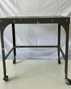 (1)Toledo Metal Furniture Co. Steel Table With Wheels