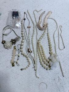 Large Assortment Of Costume Jewelry Pearls