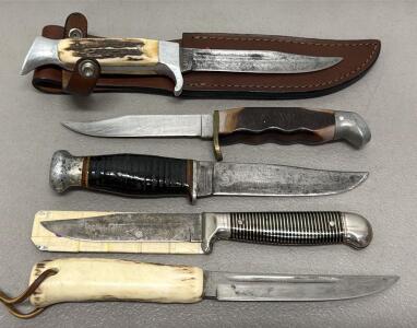 Collectible Fixed Blade Knives Lot: Kinfolks, Schrade-Walden, Solingen, Imperial