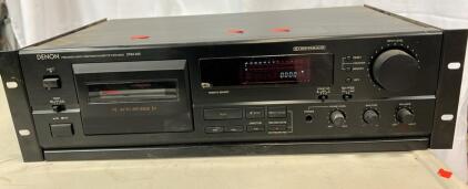Denon DRM-555 auto-reverse stereo cassette deck. Located (Liveroom)Works Great