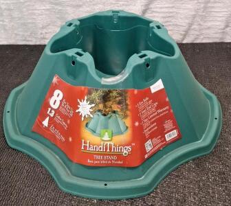 (1) Christmas Tree Stand & (1) Box Of Assorted Holiday Decor