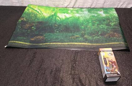(1) Aquarium Self Adhesive Background, 36"L x 20"T & (1) Reptile PID Thermostat
