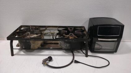 (1) Cast Iron Dual Propane Burner & (1) CalmDo Air Fryer Oven