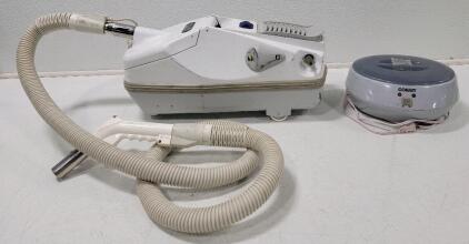 (1) Vintage Miracle Mate Platinum Metal Canister Vacuum Cleaner (1) Conair HR10 Heated Hot Stone Spa Therapy System Massage System - Used - Heating unit only