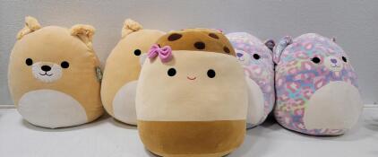 (5) Squishmallows 2 Corgi, 2 Pastel Leopard, 1 Treat