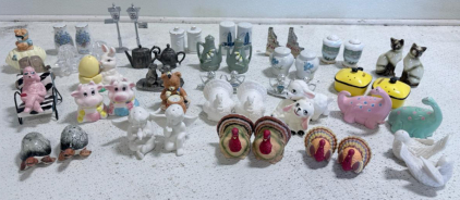 Large Assortment Of Salt & Pepper Shakers