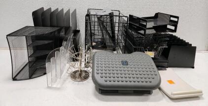Assorted Office Supplies and File Organizers