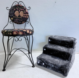 (1) Vintage Chair & (1) Dog Stair Case