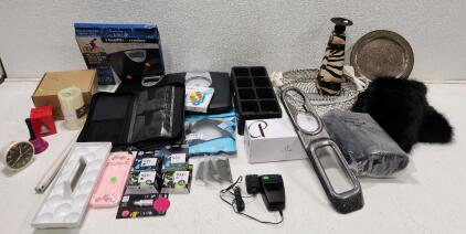 (2) Weight Scales (1) Westclox Vintage Plastic Alarm Clock (1) CentroPoints Women's Braided Sandals And More