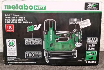 (1) Metabo HPT 18V 1-1/2" Narrow Crown Cordless Stapler Kit W/ (1) Battery & Charger