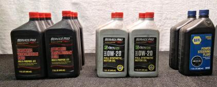 (6) Quarts Of Service Pro Multi-Purpose ATF, (4) Quarts Of Service Pro Dex-Os OW-20 Full Synthetic Motor Oil & (2) Quarts Of NAPA Power Steering Fluid