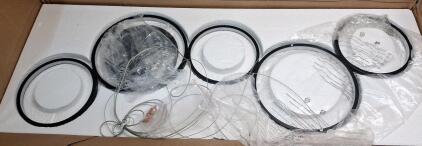 (1) Modern 5-Ring LED Chandelier, Matte Black Finish