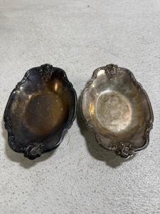 (2) International Silver Company Orleans Roses Nut Candy Dishes