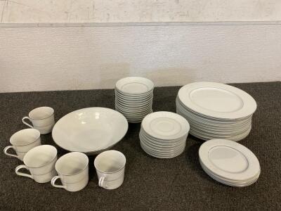 Southwicke Genuine Porcelain China Crafted In Japan Set Of Plates, Saucers, Bowls, And Tea Cups, Plus Extra Dishes