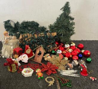 Christmas Decor Including 21&rdquo; Tree, Garland, Multicolor Lights, Ornaments & More