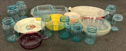 Glass Jars, Glass Caserole Pans, Glads Bowls, And More