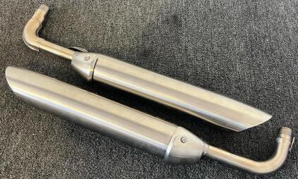 (2) Triumph Motorcycle Exhaust Silencers, Left-hand Side T2202293 & Right Hand Side T2202294
