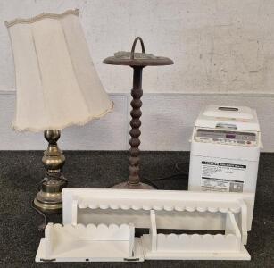 Lamp, Vintage Stand, 3 Shelfs, Bread Maker(Works)