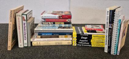 Bundle Of Dog/ Cat/ Horse Books! Dogs For Dummies Dog Grooming, Cat World, Dogwatching, Dog Breeds, Kenneling, Pet Training, Think Like A Horse, Veterinary/ Health Books For Cats And Dogs.