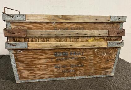 (3) 34&rdquo;x16&rdquo;x13&rdquo; Wood And Metal Produce Storage Bins