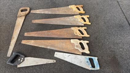(4) Disston Antique Hand Saws (3)Antique Unbranded Hand Saws