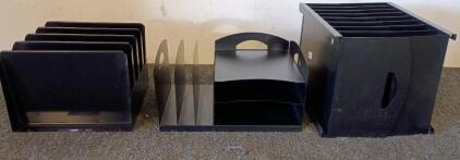 Filing Drawer Black Metal File Insert 12"X11"X15", (2) Black Metal Desktop Filing Organizer