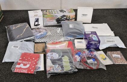 Vegetable Chopper, 3 On 1 Wireless Charger, Bath Mat, Napkins, Mirror Trays, Privacy Screen, Fabric Shaver, And More!