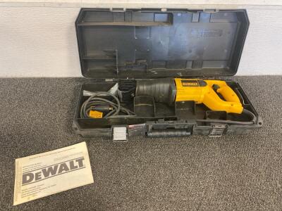 DeWalt Reciprocating Saw With Blade, Manual, And Case (Works)