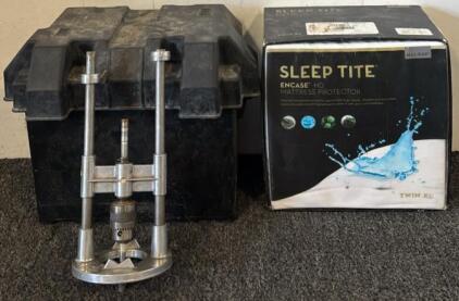Sleep Tite Matress Protector, Portalign Precision Drill, & Battery Box