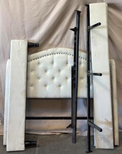 Modern Cushioned Bedframe / 58&rdquo; L x 52&rdquo; H
