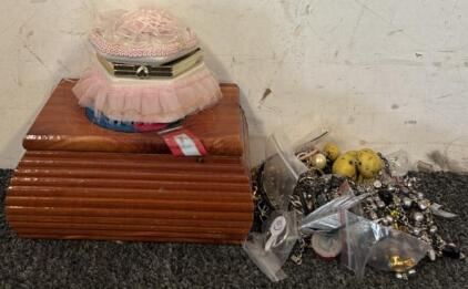 (2) Small Jewlery Boxes & Various Pieces of Jewlery