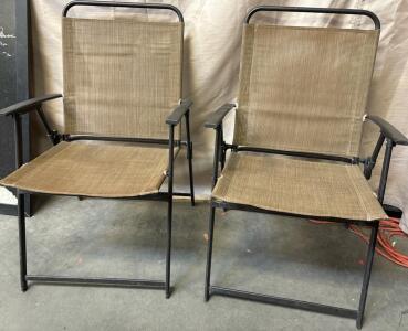 (2) Brown Lawn Chairs H 3&rsquo; W 1&rsquo; 7&rdquo; L 1&rsquo; 5&rdquo;