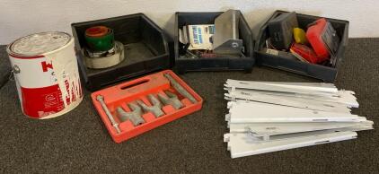 Ball Joint Separator Tool Set, Elfa Shelf Brackets, Various Drill Bits, Stackable Husky Tool Organizers And More
