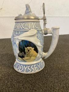 Vintage 2001 Avon Tom O'Brien Arctic Odyssey Collectible Lidded Beer Stein Brazil