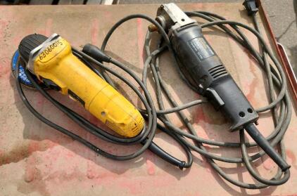 DEWALT D28110 4 1/2" Angle Grinder, 120 V, 7 A, 11,000 RPM.And a Sears angle grinder. tested and works